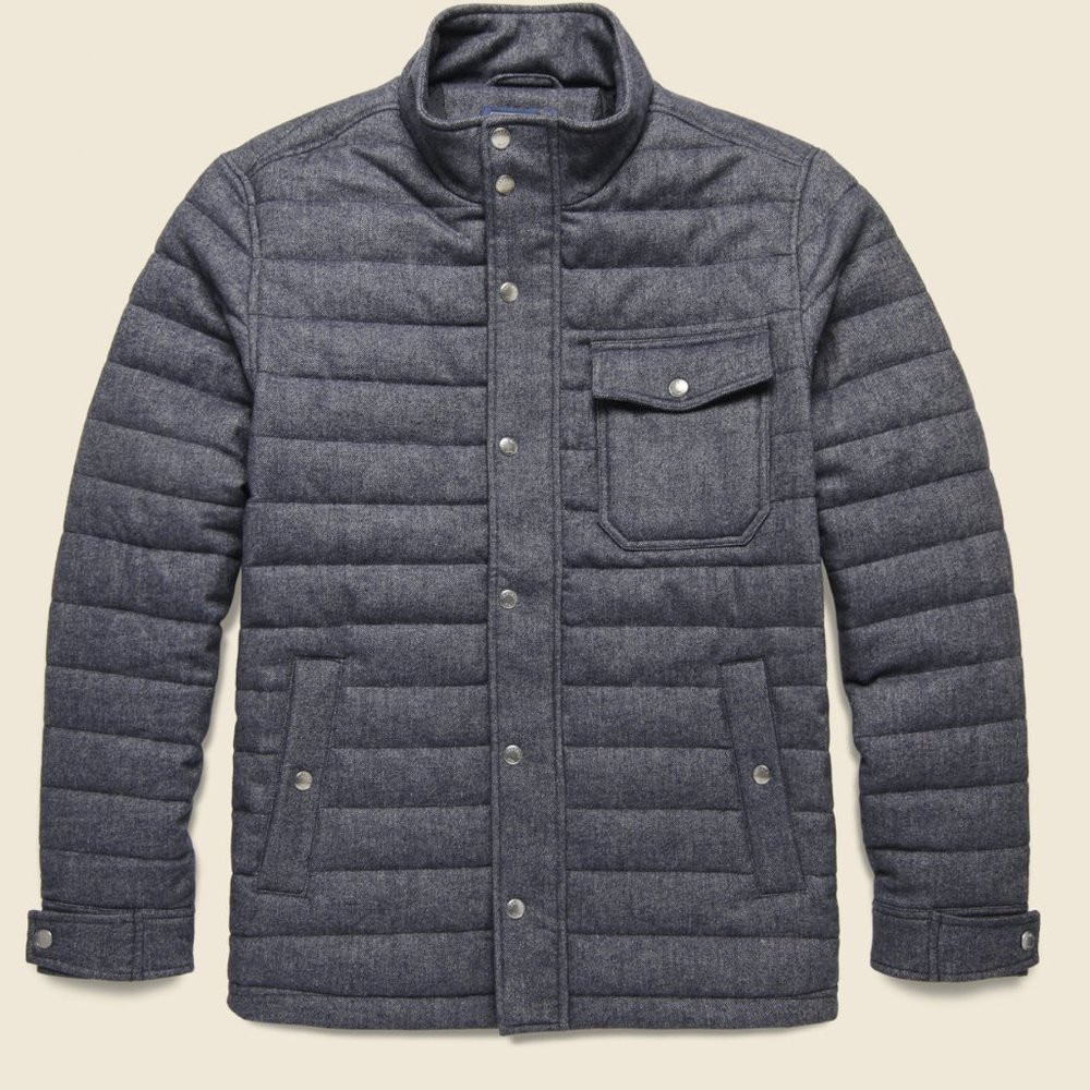 Faherty Teton Valley Jacket - graphite grey twill - Size M